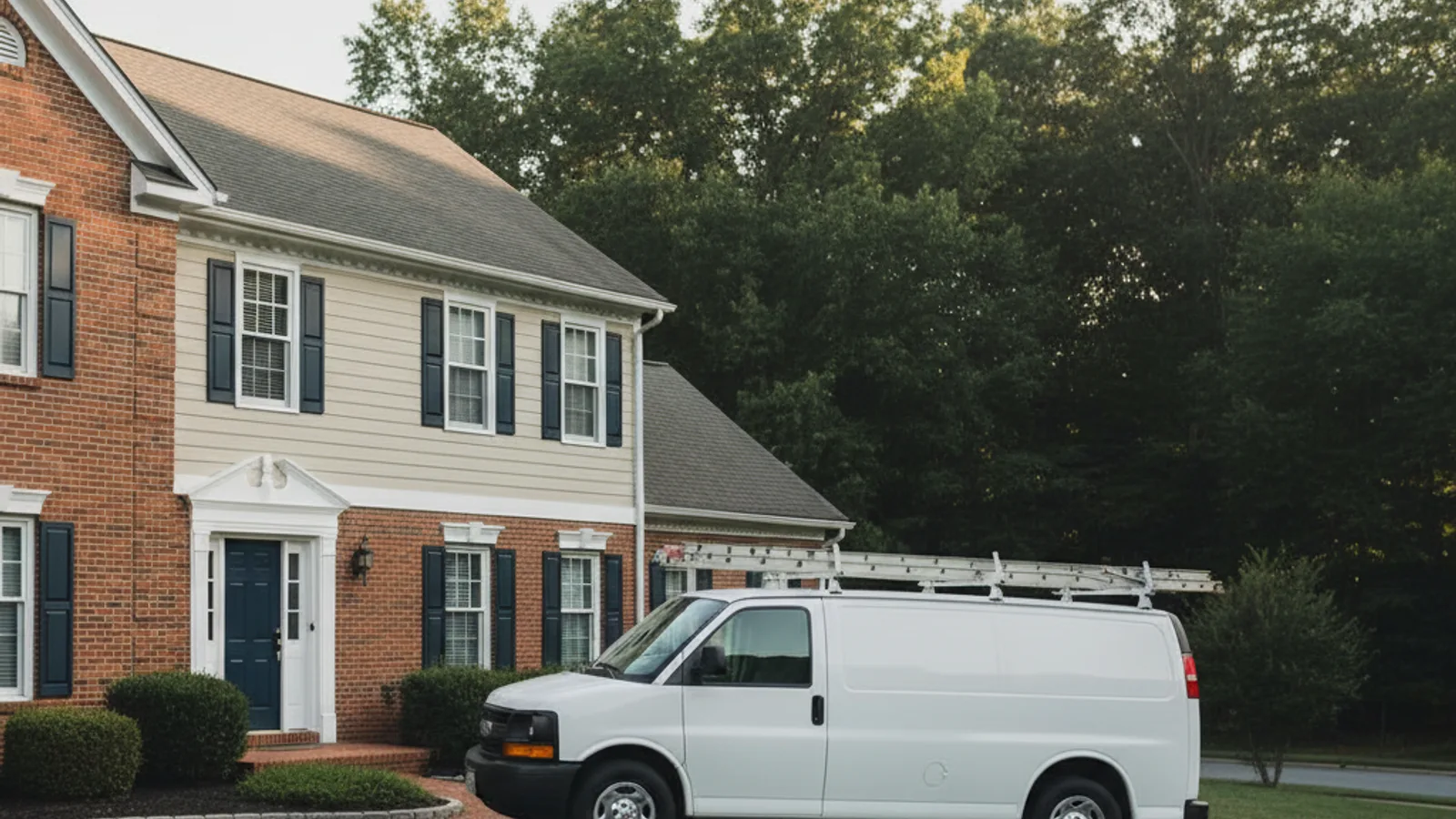 Pest Proof service van in the driveway of a Northern Virginia home